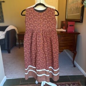 Vintage Handmade Fall 🍂Prairie Dress Cottagecore Thanksgiving Sz 7 cotton calico
